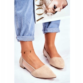 EVE Ballerine Da Donna Con Rete Scamosciata Beige Fibe 2