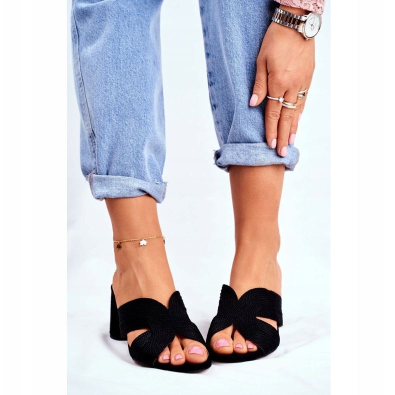 S.Barski Pantofole Da Donna Sul Tallone Slip Nere Guest nero 1