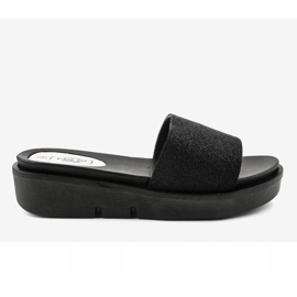 Pantofole nere lucide E3969 nero 2