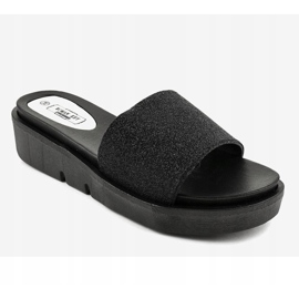 Pantofole nere lucide E3969 nero 1