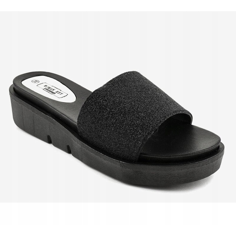 Pantofole nere lucide E3969 nero 1