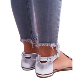 Sandali Donna Piatto Pelle Argento Nicole 2403 Melbourne grigio 3