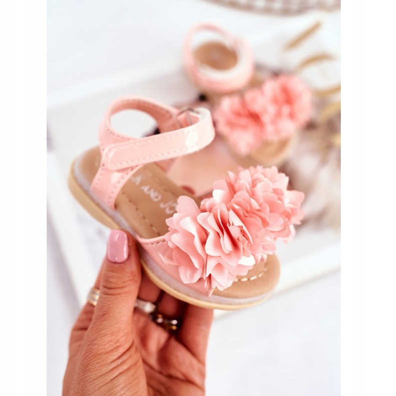 FRROCK Sandali Per Bambini Con Velcro Rosa Incandescente Milena 2