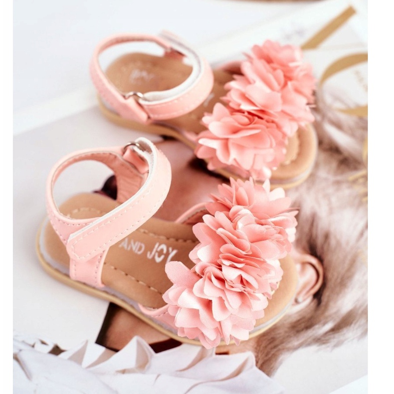 FRROCK Sandali Per Bambini Con Velcro Rosa Incandescente Milena 1