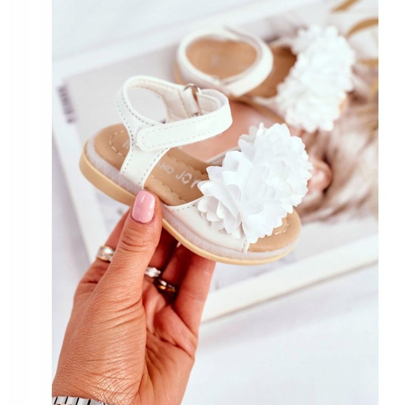 FRROCK Sandali Per Bambini Con Velcro Glowing White Milena bianco 1
