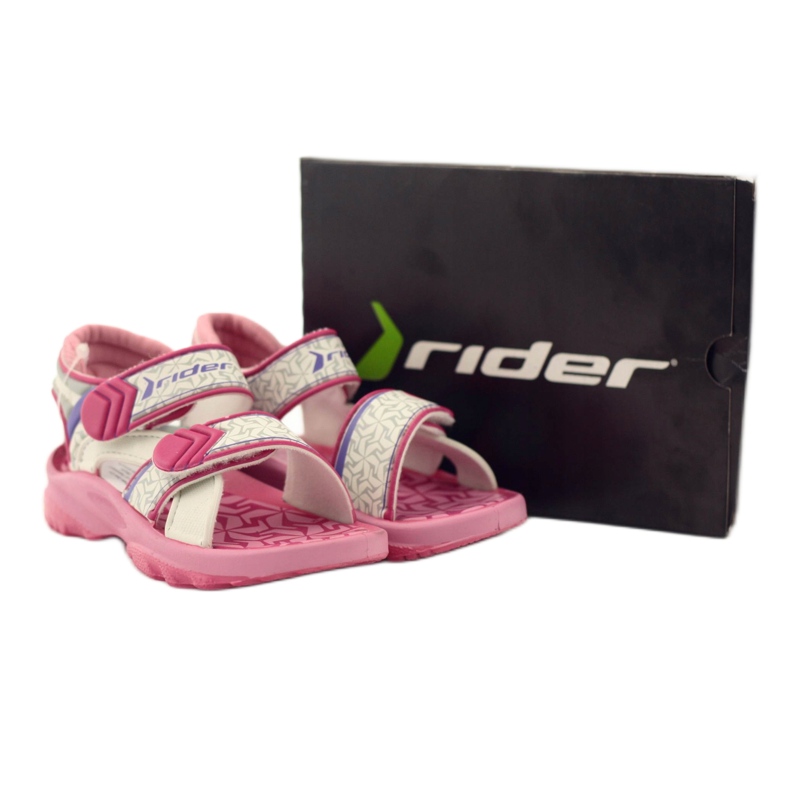 Rider Sandals per bambini bianco-bianco per Velcro 80608 rosa bianca 5