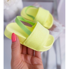 FRROCK Pantofole Bambina Broccato Lime Rimia giallo 1