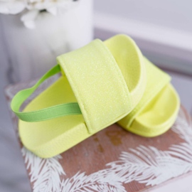FRROCK Pantofole Bambina Broccato Lime Rimia giallo 2