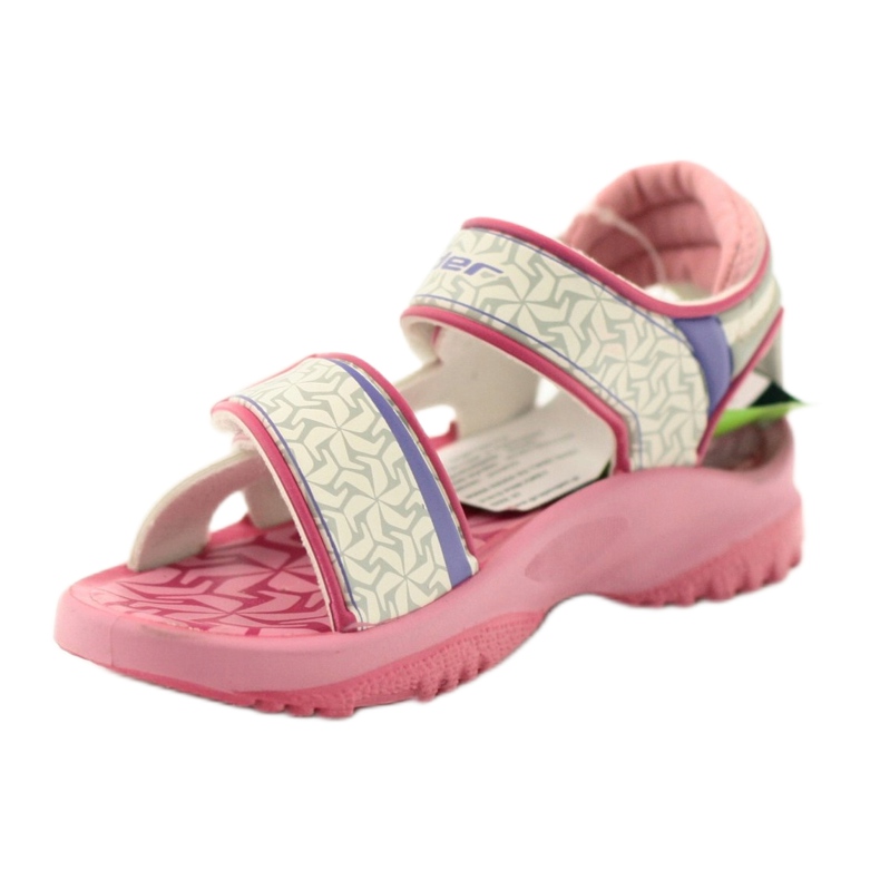 Rider Sandals per bambini bianco-bianco per Velcro 80608 rosa 2
