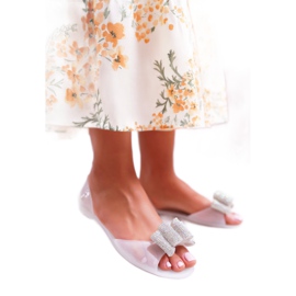 Lu Boo | Ballerine di gomma Meliski Bow White Cindela incolore 1