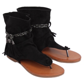 SEA Sandali Donna Infradito Con Gambo Nero SL1011 Madrit 1
