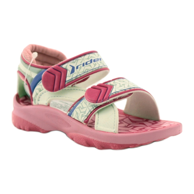 Rider Sandals per bambini bianco-bianco per Velcro 80608 rosa 1