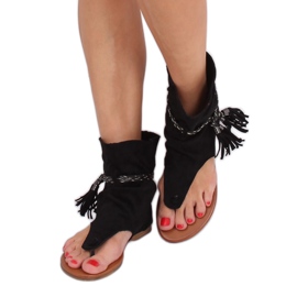 SEA Sandali Donna Infradito Con Gambo Nero SL1011 Madrit 4