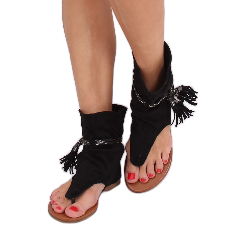SEA Sandali Donna Infradito Con Gambo Nero SL1011 Madrit 4