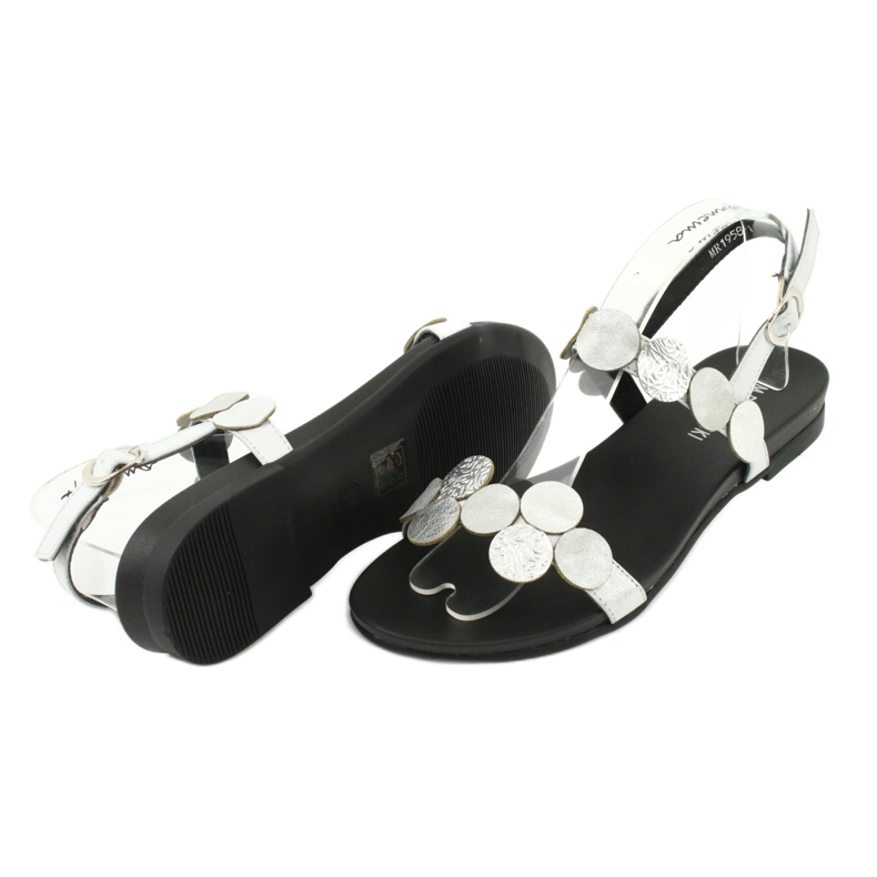 M.Daszyński Daszyński MR1958-1 sandali argento con cerchi d'argento 2