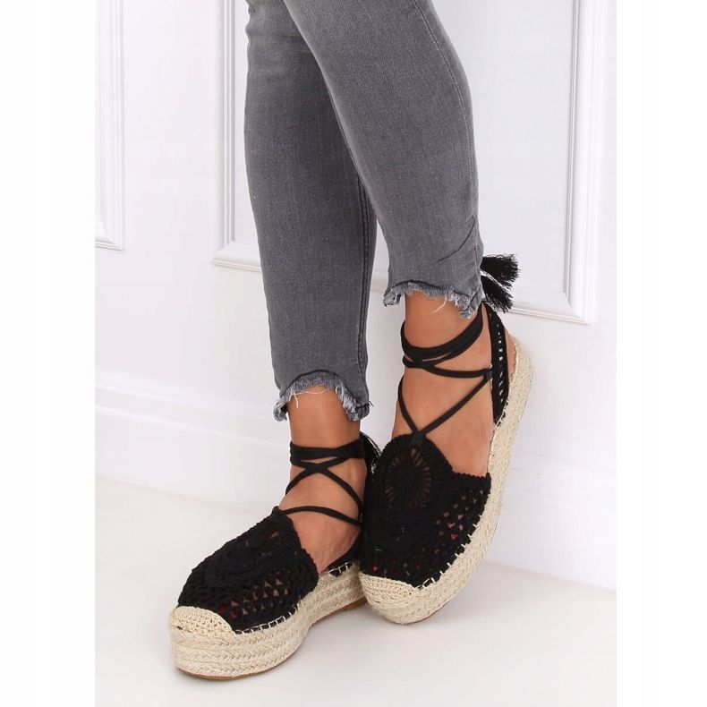 Espadrillas nere traforate YQ233 Black nero 1