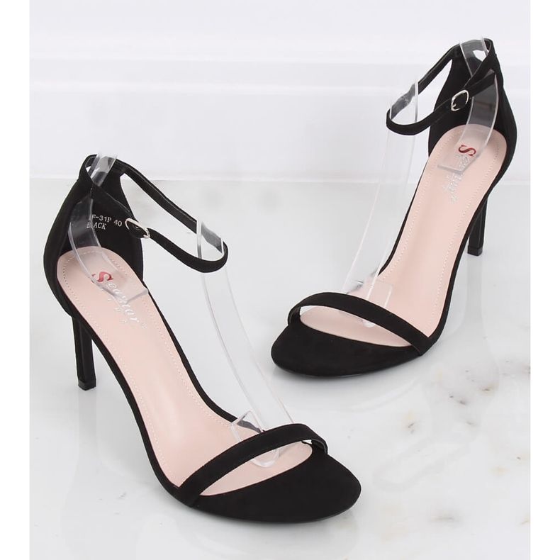 Sandali neri su tacco alto NF-31P Black nero 1