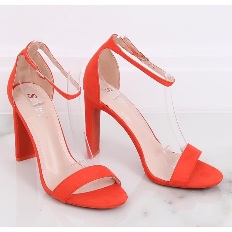 Sandali con tacco arancioni NF-37P Arancione multicolore arancia 2