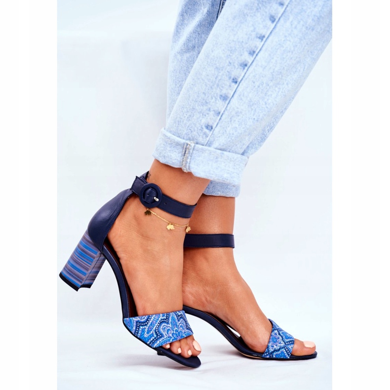 Sandali da donna Maciejka Pelle Blu Navy 04235-17 / 00-5 2