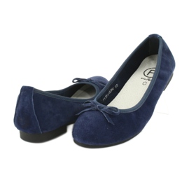 Filippo Ballerine in pelle blu navy con fiocco DP1231 / 20 3