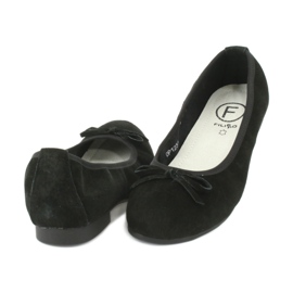 Filippo Ballerine in pelle nera con fiocco nero 2