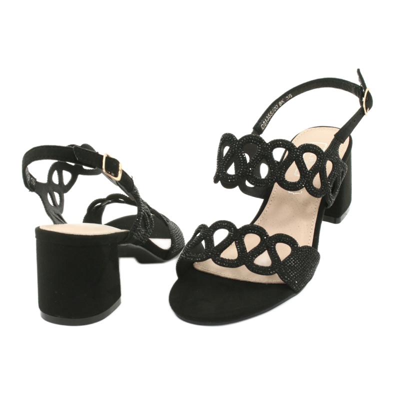 Sandali neri con zirconi Filippo DS1355 / 20 BK nero 3