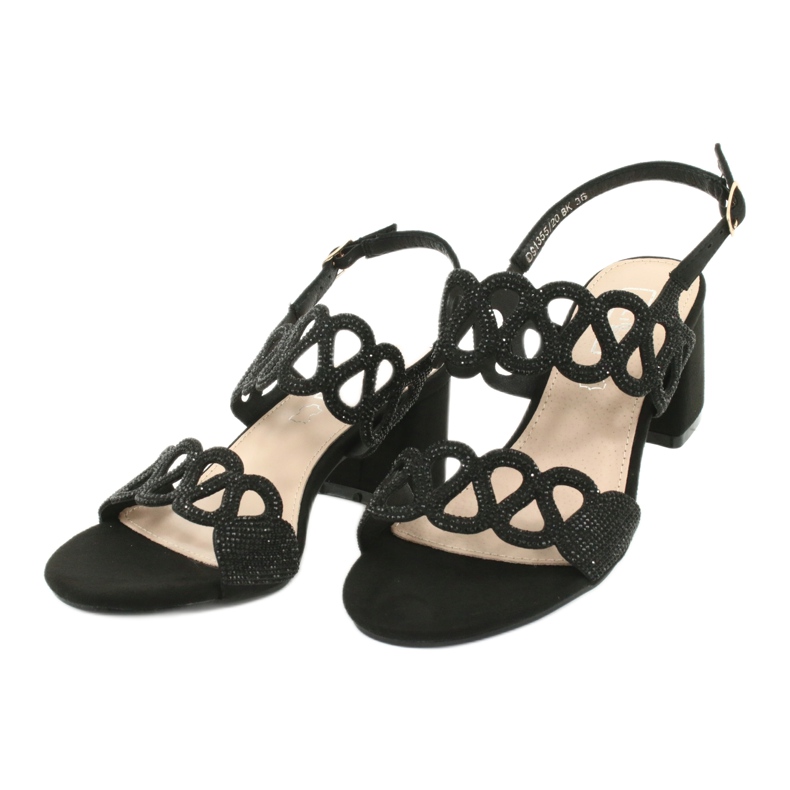 Sandali neri con zirconi Filippo DS1355 / 20 BK nero 2