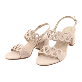 Sandali con zirconi Filippo DS1355 / 20 BE beige 2