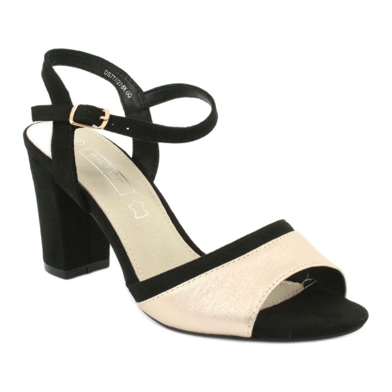 Filippo DS777/20 Sandali femminili sul palo nero/dorato 1