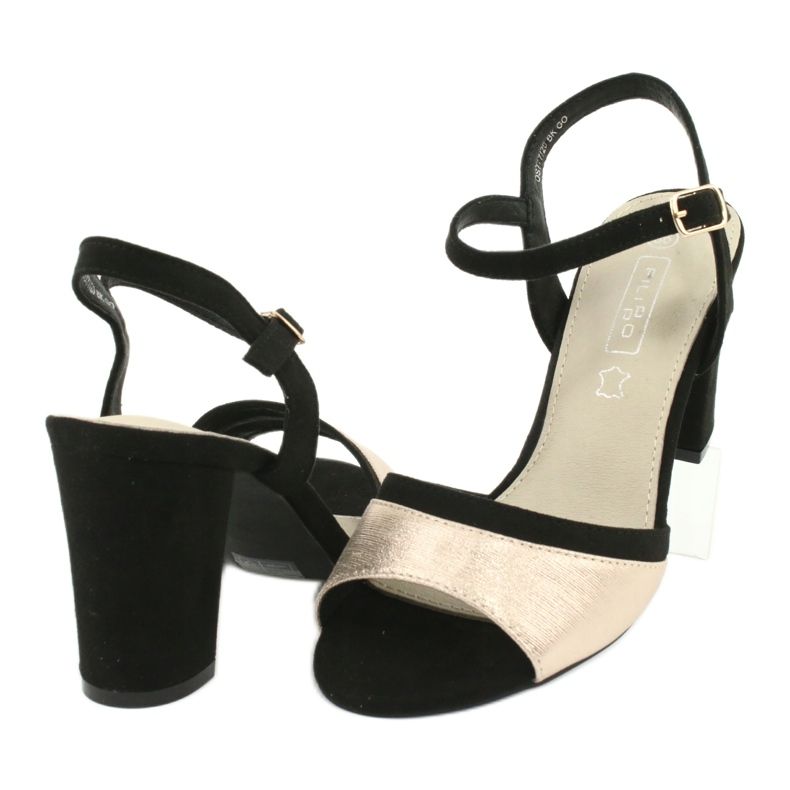 Filippo DS777/20 Sandali femminili sul palo nero/dorato 4