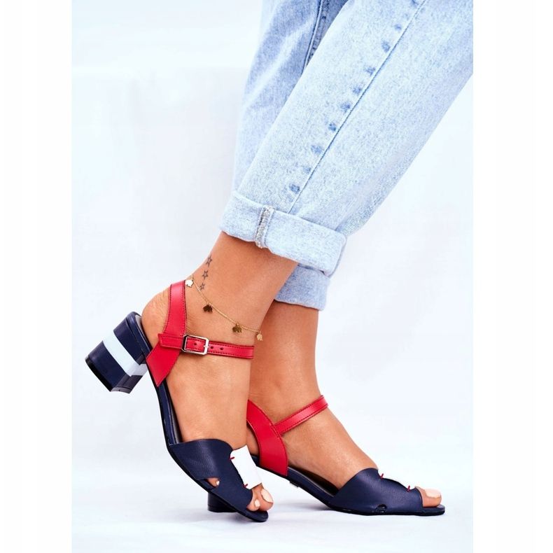 Sandali da donna Maciejka Pelle Blu Navy 04120-17 / 00-5 1