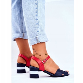 Sandali da donna Maciejka Pelle Blu Navy 04120-17 / 00-5 2