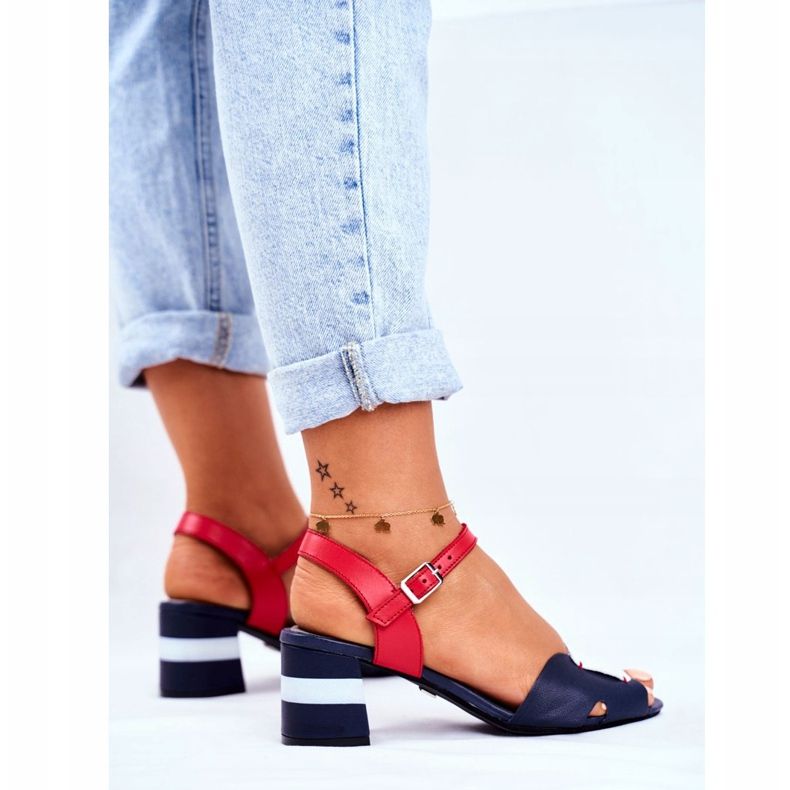 Sandali da donna Maciejka Pelle Blu Navy 04120-17 / 00-5 2