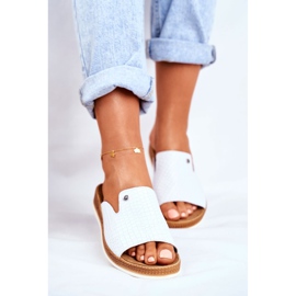 Pantofole Donna Elegante Pelle Bianca Nicole 2495 Pompey bianco 1