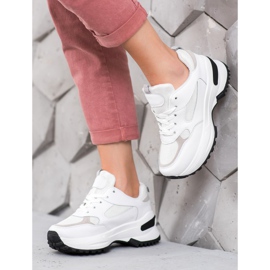 SHELOVET Sneakers sportive bianche bianco 1