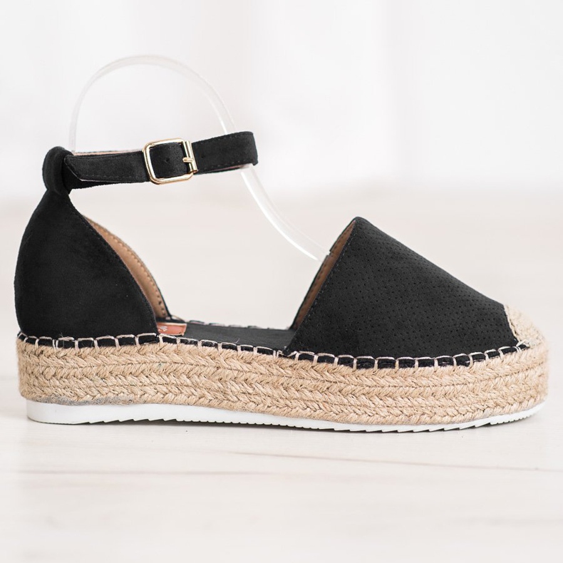 SHELOVET Espadrillas traforate nero 2