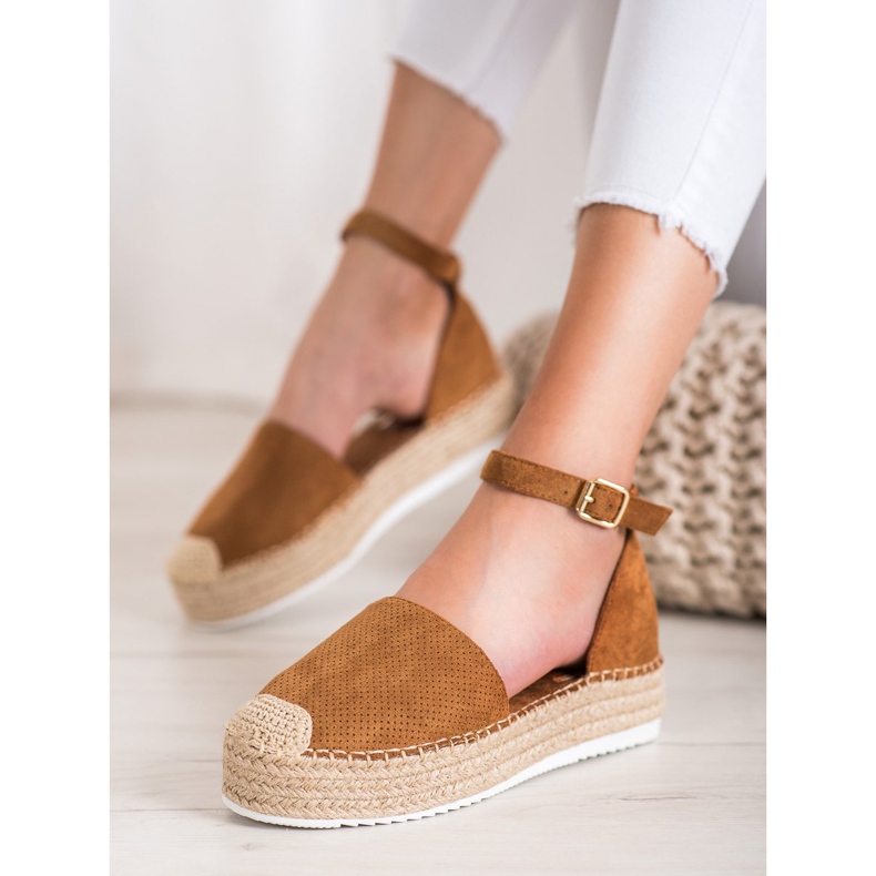 SHELOVET Espadrillas traforate marrone 1