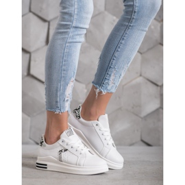 SHELOVET Scarpe sportive in ecopelle bianca 1