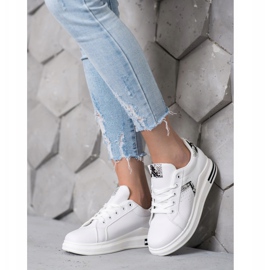 SHELOVET Scarpe sportive in ecopelle bianco 2