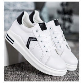 SHELOVET Scarpe sportive in ecopelle bianca 1