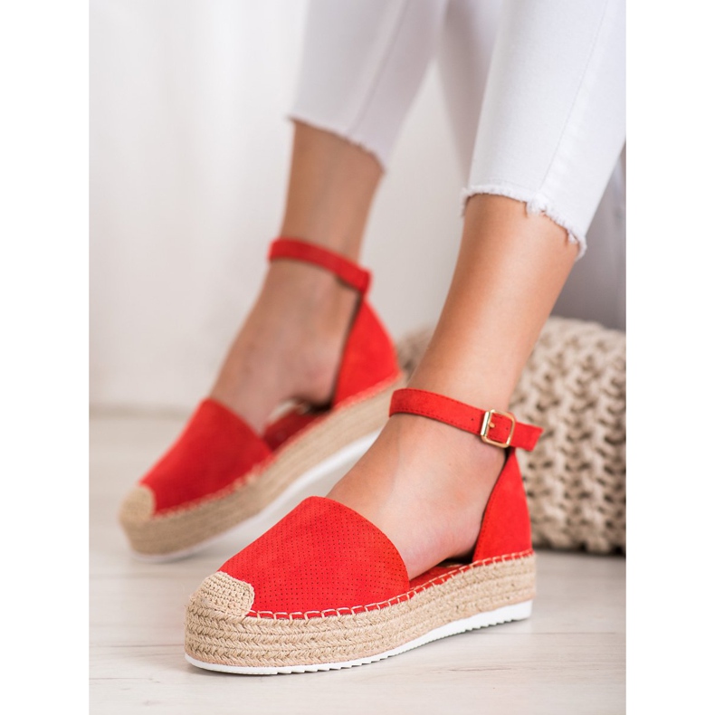 SHELOVET Espadrillas traforate rosso 1