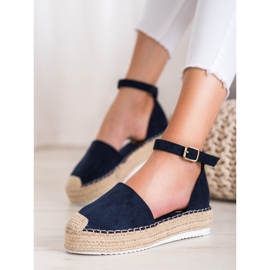 SHELOVET Espadrillas traforate blu 1