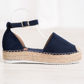 SHELOVET Espadrillas traforate blu 2