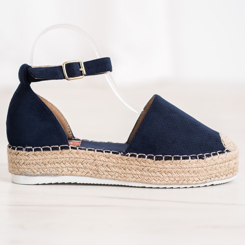 SHELOVET Espadrillas traforate blu 2