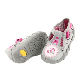 Scarpe per bambini Befado 110P359 rosa grigio 4