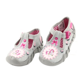Scarpe per bambini Befado 110P359 rosa grigio 3