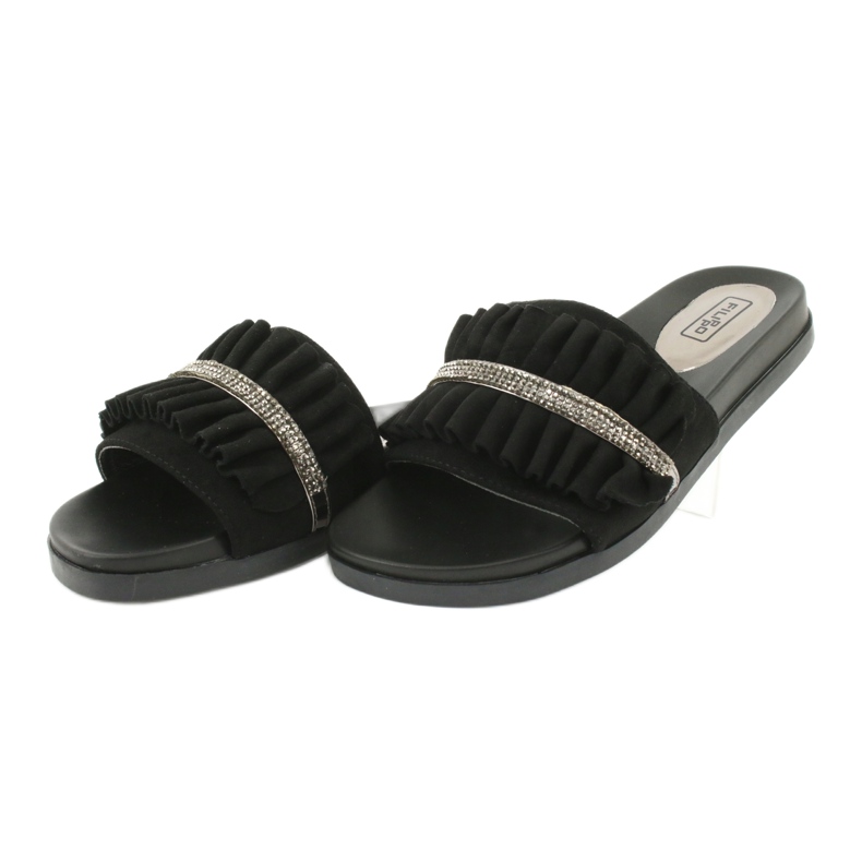 Filippo Flip Black Flip con fronzoli e zirconi nero 2
