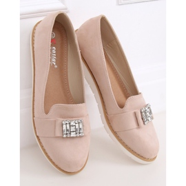 Mocassini in camoscio beige pastello T245 Beige 1