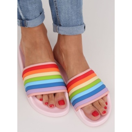 Pantofole rosa arcobaleno T325P Rosa multicolore 1