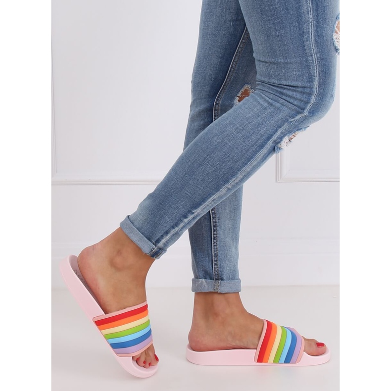 Pantofole rosa arcobaleno T325P Rosa multicolore 2